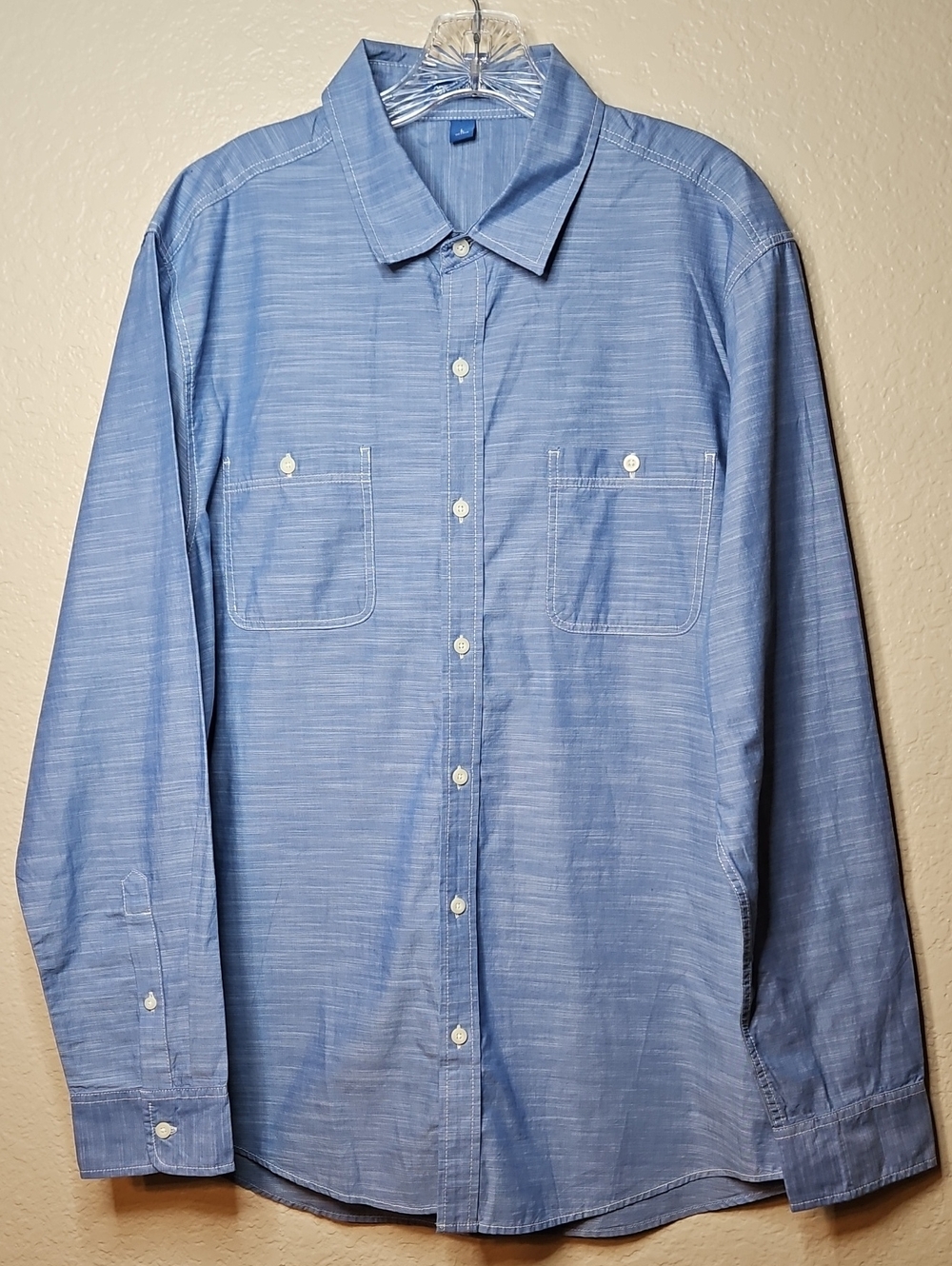 Port Authority Light Blue Casual Button-Down Shirt - New Without Tag Size L -